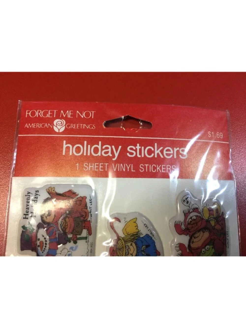 Sherman On The Mount Vintage Puffy Stickers 1984 Vinyl AGC Forget Me Not Holiday